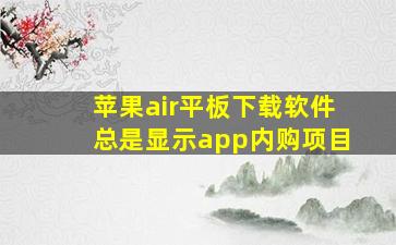 苹果air平板下载软件总是显示app内购项目