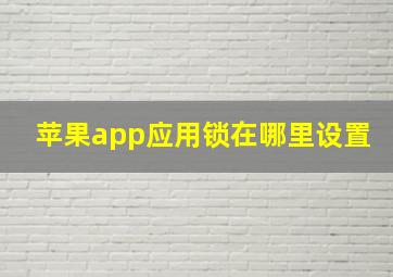 苹果app应用锁在哪里设置