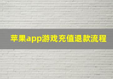 苹果app游戏充值退款流程