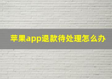 苹果app退款待处理怎么办