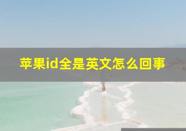 苹果id全是英文怎么回事