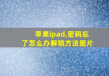 苹果ipad,密码忘了怎么办解锁方法图片