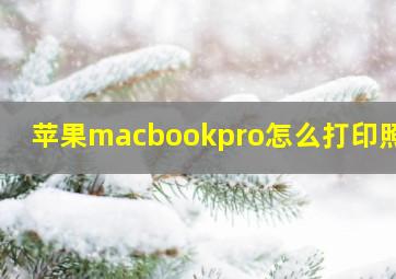 苹果macbookpro怎么打印照片