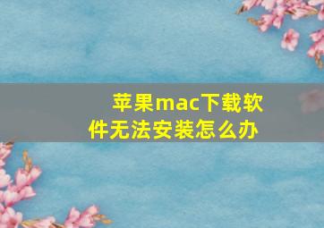 苹果mac下载软件无法安装怎么办