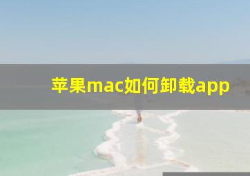 苹果mac如何卸载app