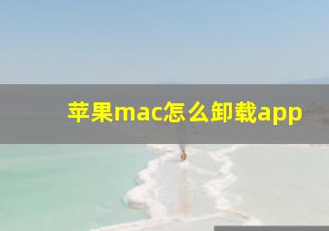 苹果mac怎么卸载app