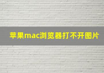 苹果mac浏览器打不开图片