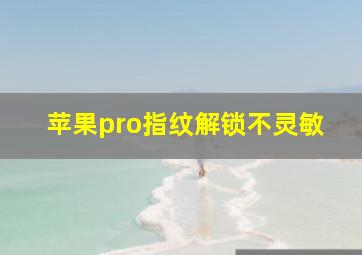 苹果pro指纹解锁不灵敏