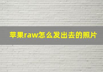 苹果raw怎么发出去的照片