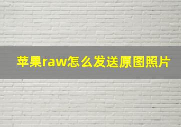 苹果raw怎么发送原图照片