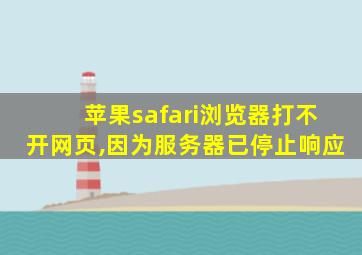 苹果safari浏览器打不开网页,因为服务器已停止响应