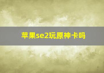 苹果se2玩原神卡吗