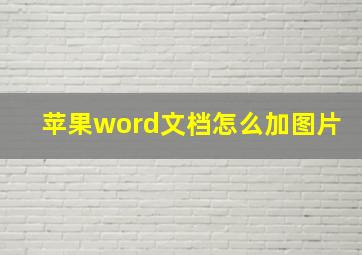 苹果word文档怎么加图片