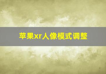 苹果xr人像模式调整