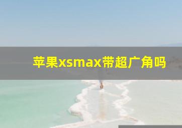 苹果xsmax带超广角吗