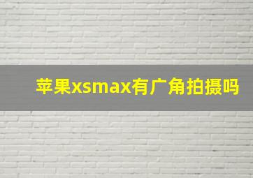 苹果xsmax有广角拍摄吗