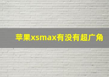 苹果xsmax有没有超广角