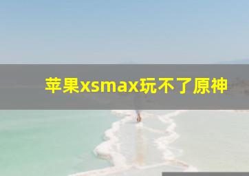 苹果xsmax玩不了原神