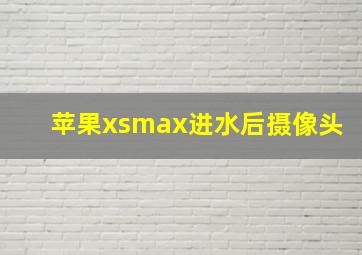 苹果xsmax进水后摄像头