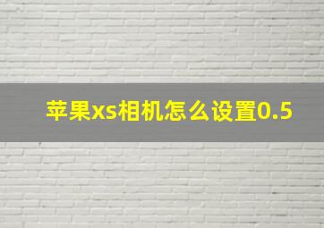 苹果xs相机怎么设置0.5