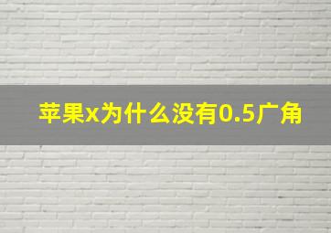 苹果x为什么没有0.5广角