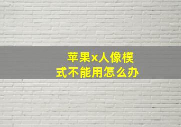 苹果x人像模式不能用怎么办