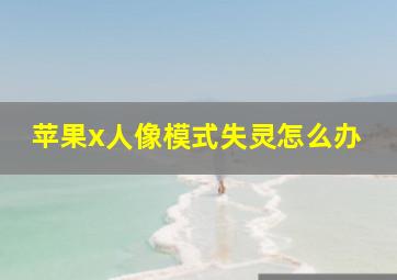 苹果x人像模式失灵怎么办