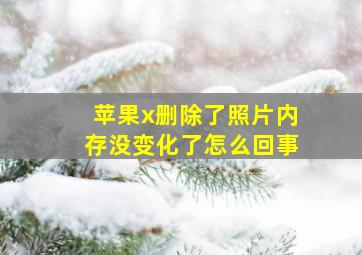 苹果x删除了照片内存没变化了怎么回事