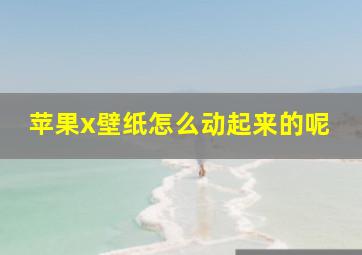 苹果x壁纸怎么动起来的呢