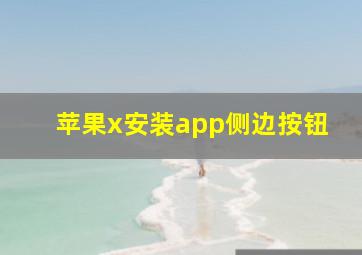 苹果x安装app侧边按钮