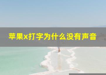 苹果x打字为什么没有声音