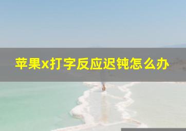 苹果x打字反应迟钝怎么办