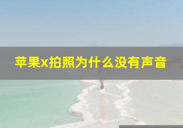 苹果x拍照为什么没有声音