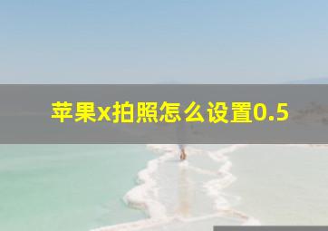 苹果x拍照怎么设置0.5