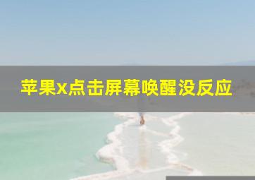 苹果x点击屏幕唤醒没反应