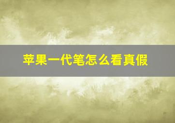 苹果一代笔怎么看真假