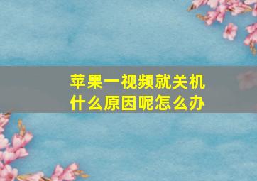 苹果一视频就关机什么原因呢怎么办