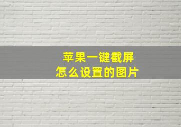 苹果一键截屏怎么设置的图片