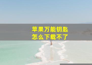 苹果万能钥匙怎么下载不了