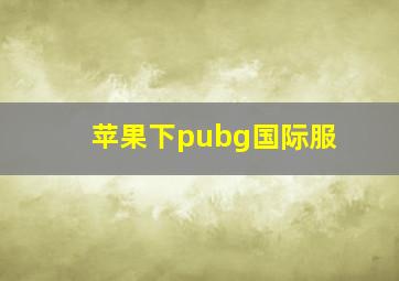 苹果下pubg国际服