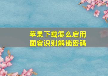 苹果下载怎么启用面容识别解锁密码