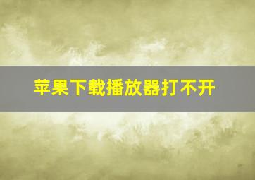 苹果下载播放器打不开