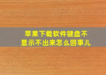 苹果下载软件键盘不显示不出来怎么回事儿