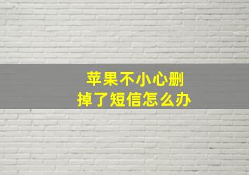 苹果不小心删掉了短信怎么办