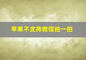 苹果不支持微信拍一拍