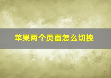 苹果两个页面怎么切换