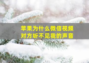 苹果为什么微信视频对方听不见我的声音