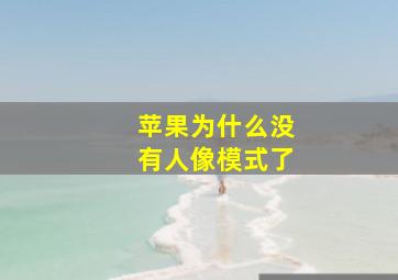 苹果为什么没有人像模式了