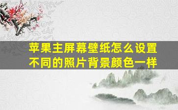 苹果主屏幕壁纸怎么设置不同的照片背景颜色一样