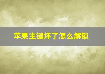 苹果主键坏了怎么解锁